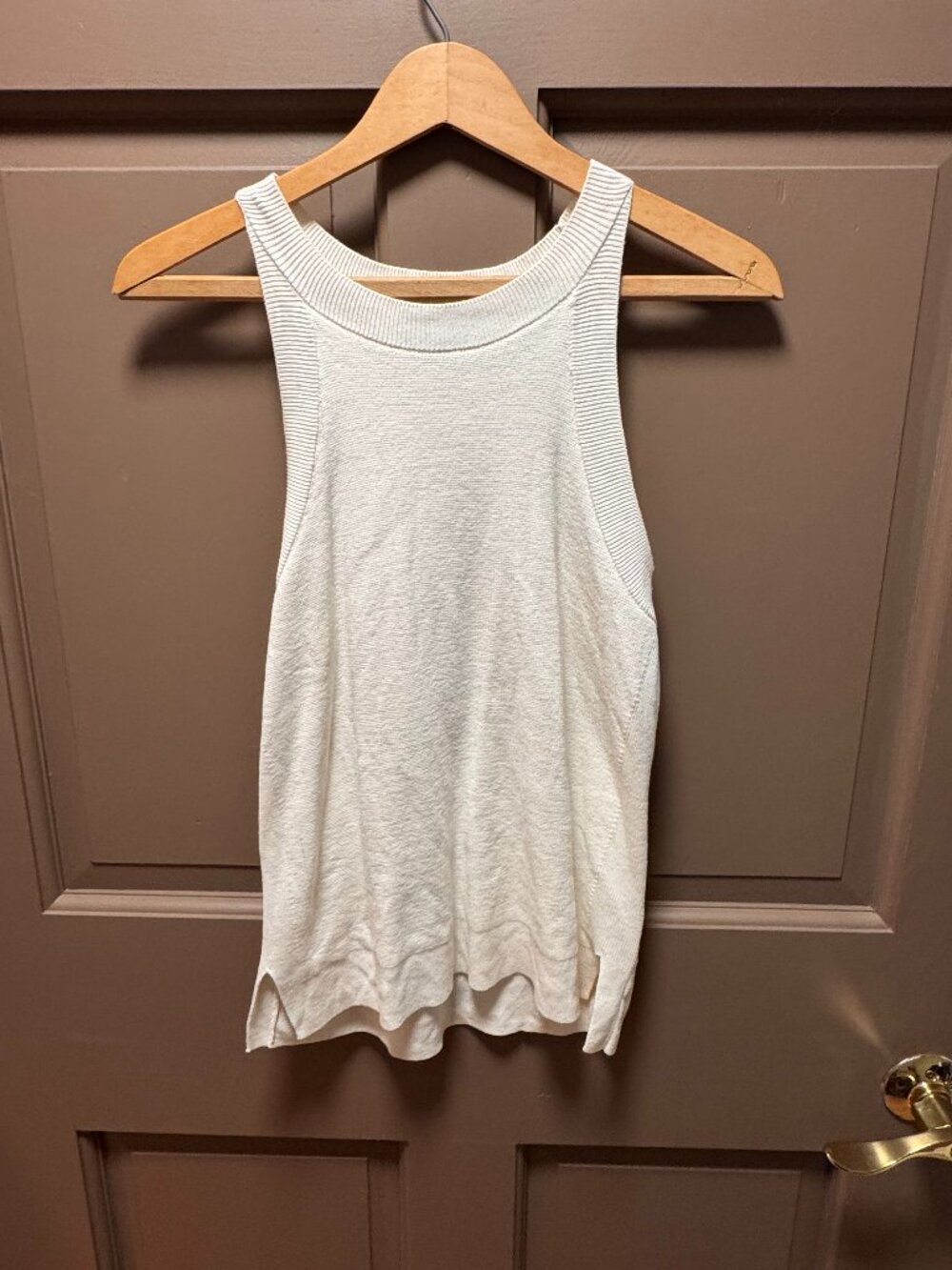 Banana Republic Ivory Sleeveless Knit Tank Small